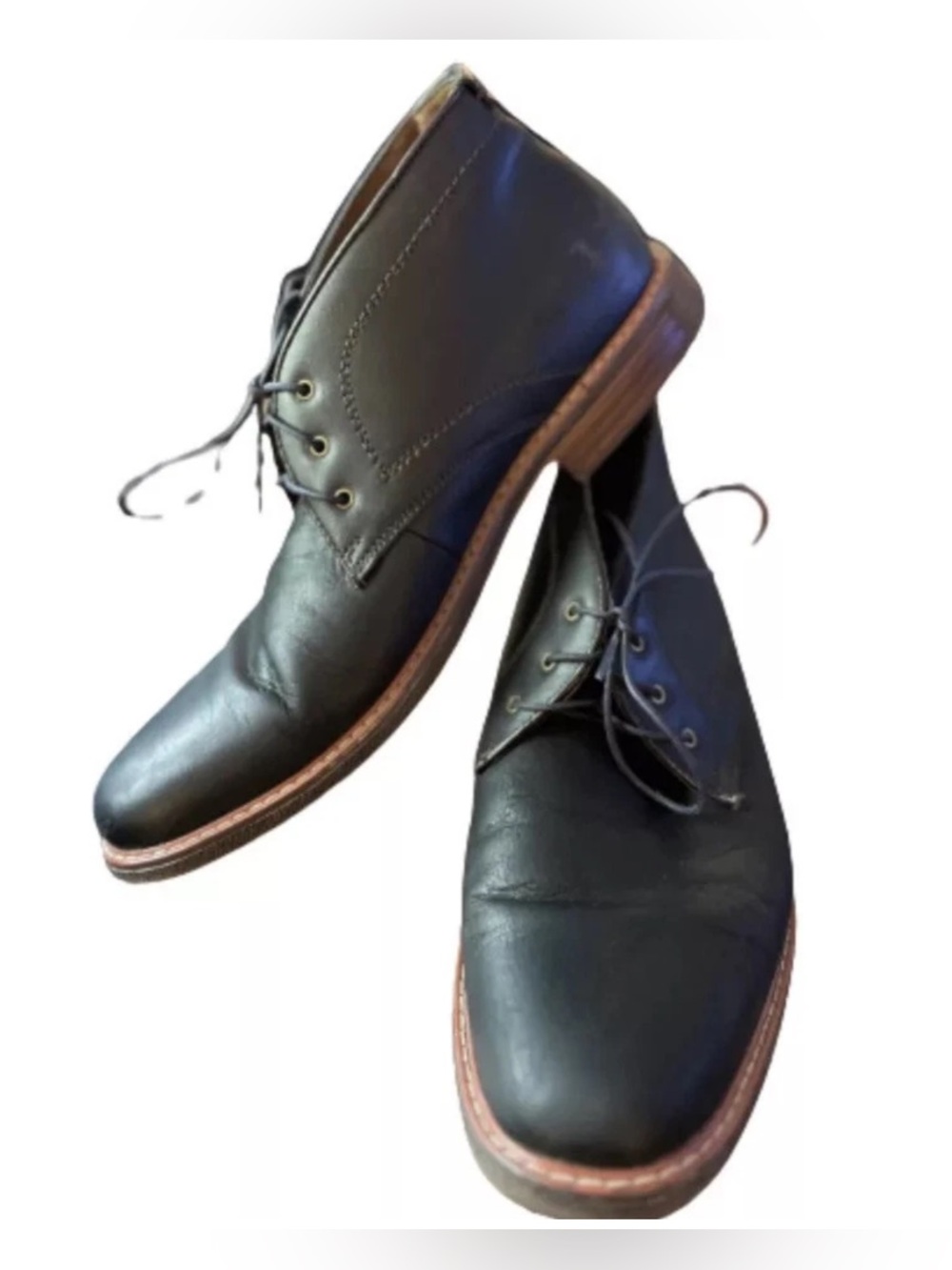 Dockers Men's Black Leather Chukka Boots Size 10M Plain Toe Dress Casual Ankle